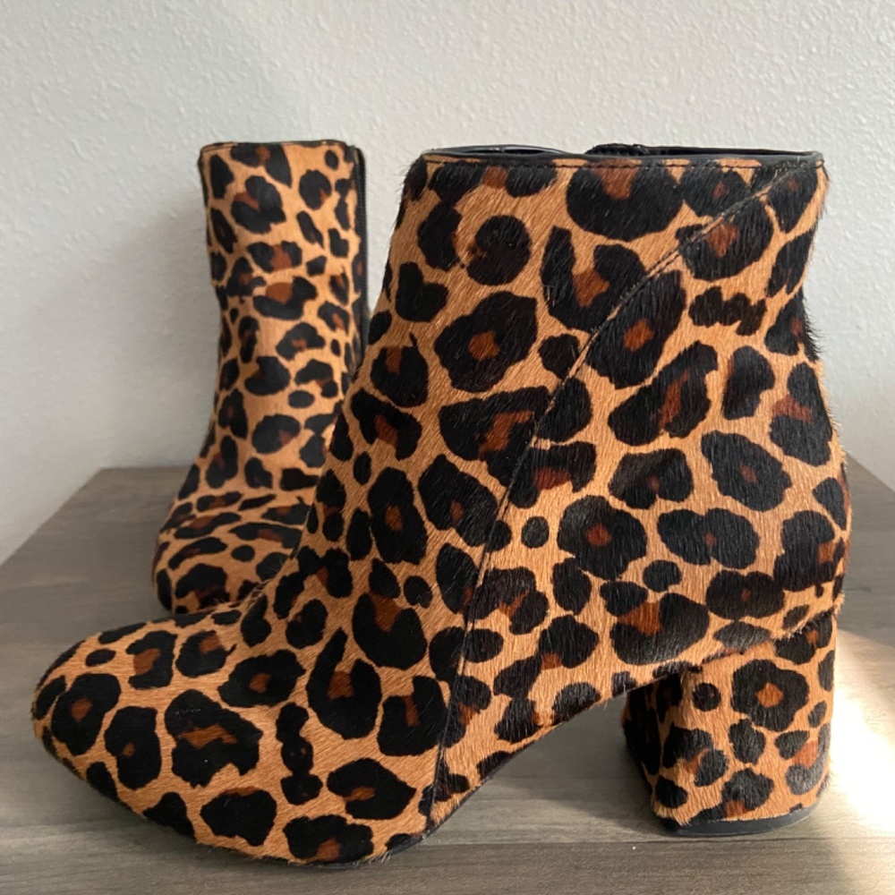 Women’s Inc Floriann Block Heel Leopard Print Boo… - image 2